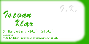 istvan klar business card